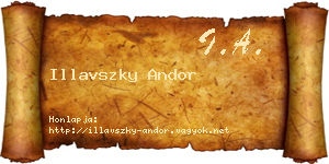 Illavszky Andor névjegykártya